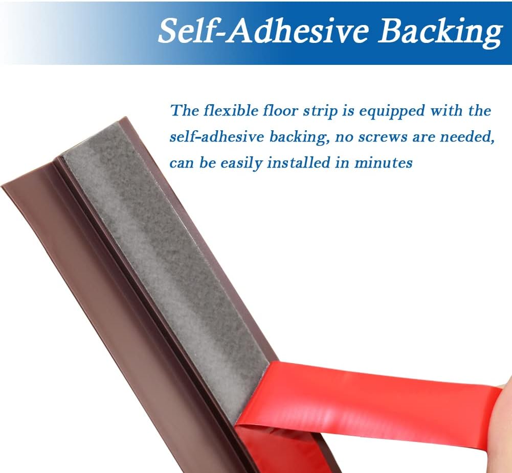 Floor Transition Strip Self Adhesive Carpet & Flooring Transitions Edging Trim Strip PVC Threshold Transitions Suitable for Threshold Height Less Than 5mm (3.3Ft, Wood Grain Coffee)