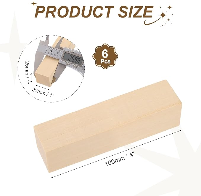 MECCANIXITY 6Pcs Basswood Sticks - Image 2