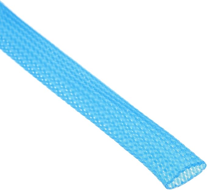 uxcell PET Expandable Sleeving 25ft 1/2" Sky Blue Cable Management Sleeve Cord - Image 2
