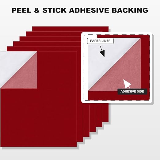 6PCS Large Self Adhesive Felt Sheet, 13.4"x10.8", 2mm Thick Stiff Felt Fabric - Image 4