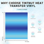 Tintnut Blue Gradient Heat Transfer Vinyl, PU HTV Sheets, easy cut & weed - Image 3