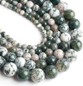 35pcs Round Loose Tree Agate Beads by Yochus