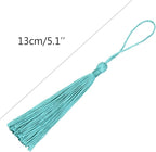 VAPKER 100 Pieces Turquoise Color 13cm/5-Inch Silky Handmade Soft Tassels Floss - Image 2