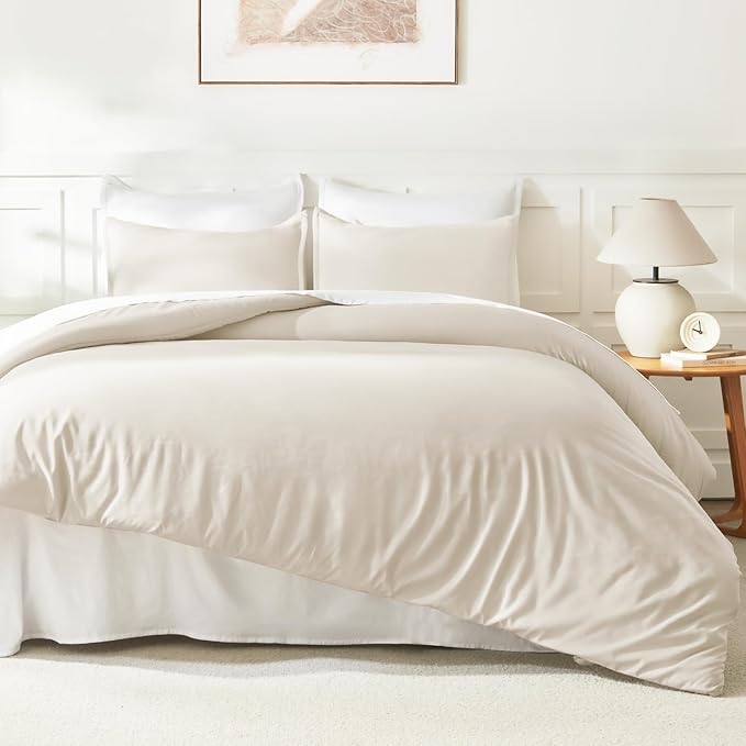 Litanika Full Size Comforter Sets Beige, 3 Pieces Lightweight Bedding Comforter - Image 6
