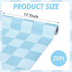 Blue Checkered Bulletin Board Paper Roll Retro Pastel Blue Bulletin Board - Image 2