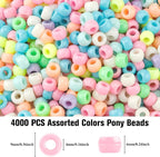 Pony Beads 4000 Pcs, Beads for Jewelry Making Hair Bead Kandi Jewelry Making - Image 2