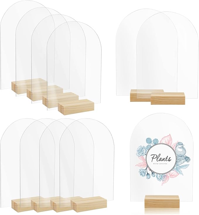 Bercoor 10 Pack 5x7 Inch Blank Clear Arch Acrylic Sign by Bercoor