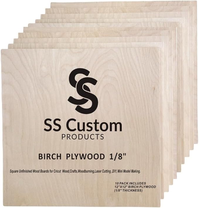 Baltic Birch Basswood Sheets 1/8'', Craft Wood 10 Pack by SSCustomPRODUCTS