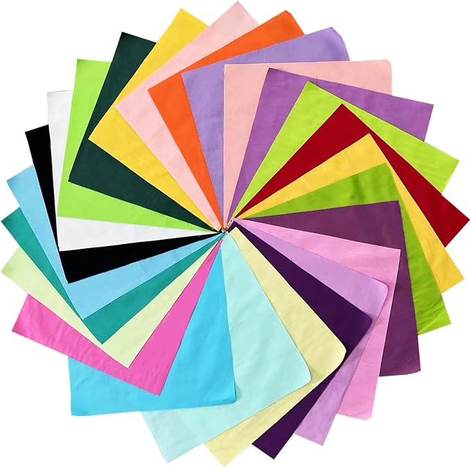 HANPATQUI 50PCS 8 x 8 inch Solid 100% Cotton Fat Quarters Fabric - Image 5