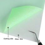 Light Green Glitter HTV Heat Transfer Vinyl Rolls12inch by 9feet PU Stretch - Image 3
