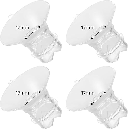 Flange Inserts 17mm Compatible with Medela/Spectra/TSRETE/Elvie/Momcozy/Bellababy Breast Pump 24mm Shields/Flanges, Reduce 24mm Nipple Tunnel Down to 17 mm, 4PCS