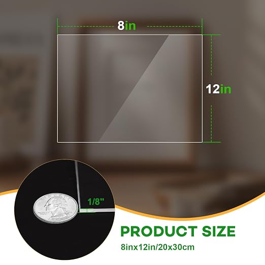 VOISEN 6 Pack Plexiglass Sheets 1/8 Inch Thick, Display Cases, Sneeze Guard - Image 3