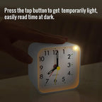 Lamisola Small White Kids Desk Battery Alarm Clock, Analog Travel Clock - Image 4