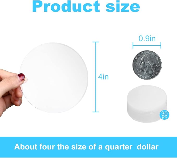 30 Pcs 4 Inch Acrylic Blanks Clear Round Acrylic Circles | Plastic Ornaments - Image 3