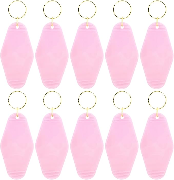 10pcs Blank Hotel Keychains Bulk Vintage Motel Keychain Vinyl Keychains Gold by Nwsrayu