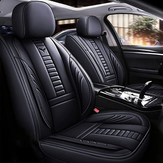 Auto Front Seat Covers fir for Suzuki 1999-2025 95% Models, 3D Front Split Bench Protection Compatible with Side Airbag Black & Black Line
