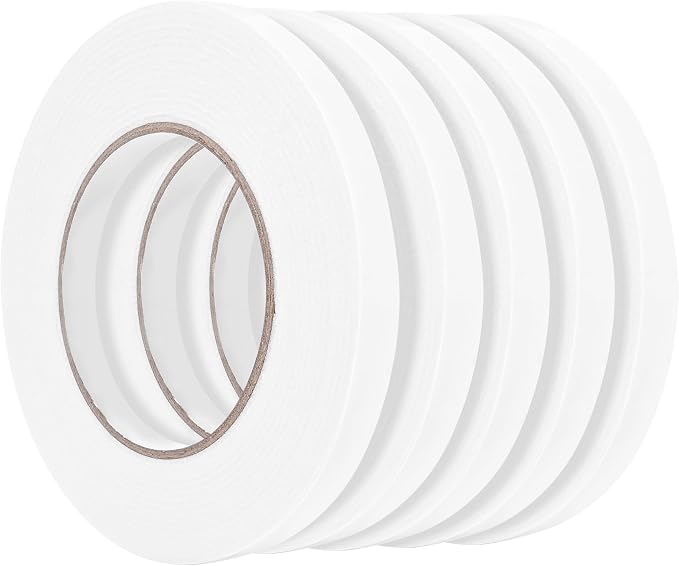 Double Sided Foam Tape 0.39In x 16.5FT 5 Pack, Mounting Tape Heavy Duty by ToLanbbt