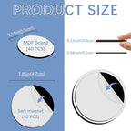 80PCS Sublimation Magnet Blanks Round Bulk Produnts 40 Pcs Sublimation Blanks - Image 2