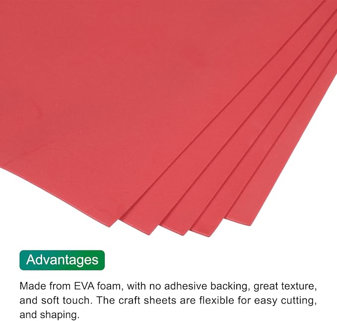 MECCANIXITY EVA Foam Sheets Red 35.4 Inch x 19.7 Inch 2mm Thick Crafts Foam EVA - Image 4