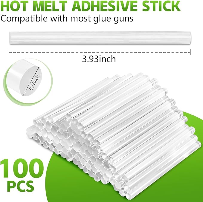 KISEER 100 Pack Clear 0.27 x 4 Inch Full Size Hot Glue Sticks Universal Fit - Image 2