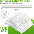 KISEER 100 Pack Clear 0.27 x 4 Inch Full Size Hot Glue Sticks Universal Fit - Image 2