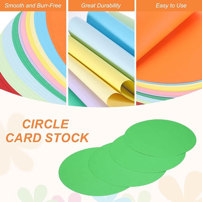 MECCANIXITY 24 Pcs Circle Card Stock, 6.7 Inch Round Cutouts Paper Thick - Image 3