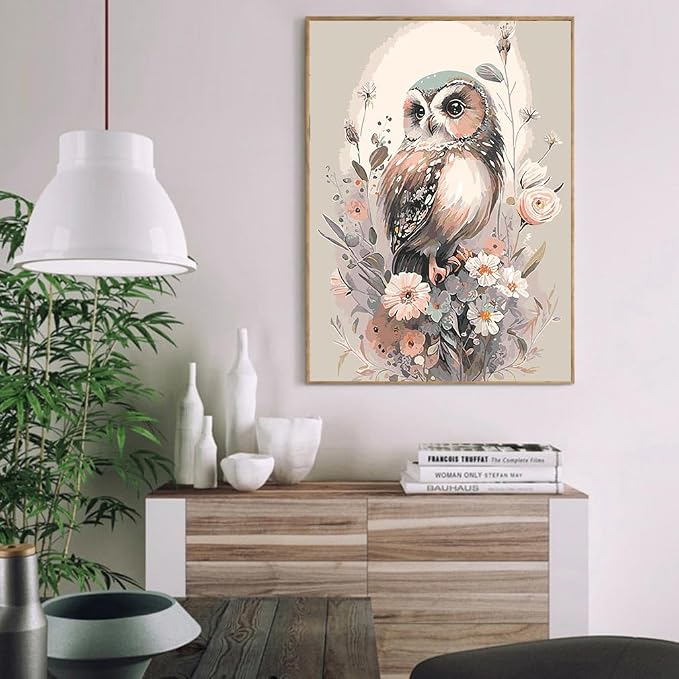 Mrnsiet Owl Paint by Number for Adult Kit, DIY Acrylic Paint by Numbers for - Image 3
