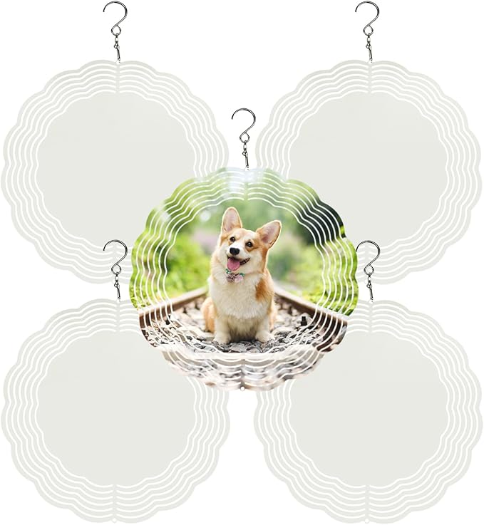 CHONOVO 5 Pack 8 Inch Sublimation Wind Spinner Blank | Double-Sided Sublimation by CHONOVO