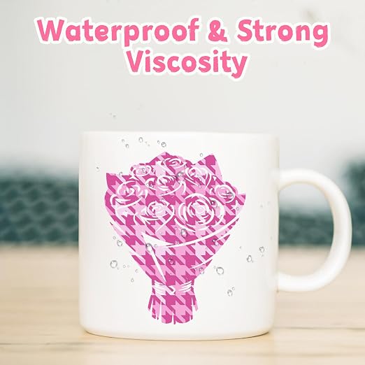 Tintnut Pink Plaid Pattern Permanent Vinyl 10 Sheets 12"x10" Adhesive Vinyl | - Image 5