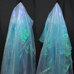 Light Blue Iridescent Organza Fabric - Image 2