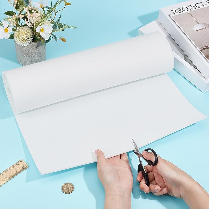 BENECREAT 78.7x15.7inch Felt Roll, Floral White Craft Felt Fabric, 3mm Thick - Image 3