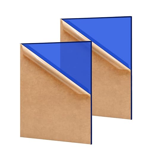 2 Pack 8'' x 12'' Translucent Blue Acrylic Sheet, 3mm Thick Acrylic Plexiglass by Unknown