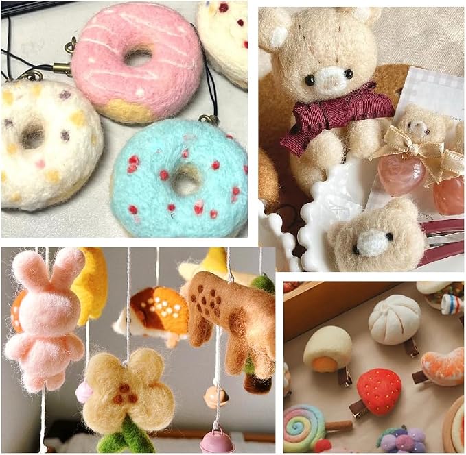 JUPEAN Needle Felting Kit, 24 Colors Wool Roving, Complete Needle Felting - Image 7