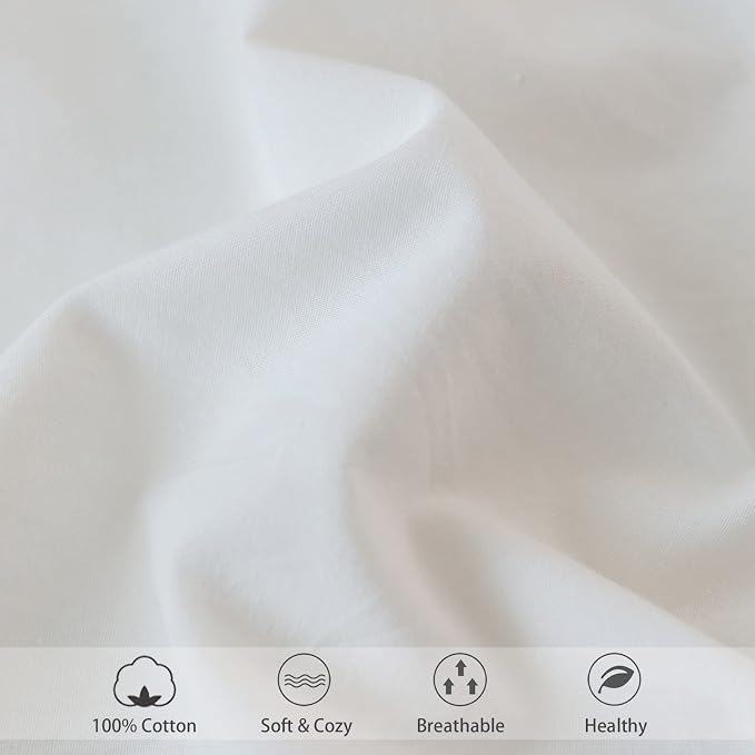 MooMee Fitted Bottom Sheet Only 100% Washed Cotton Linen Like Textured - Image 4