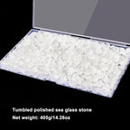 QEQEKAKA Sea Glass Stones for Crafts About 1LB White Glass Pebbles Gemstones - Image 3