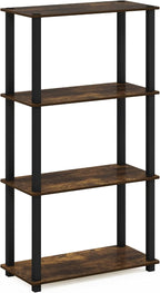 Furinno TURN-S-TUBE Storage Shelves, 4-Tier Book Shelf, Corner Shelf, Toolless - Image 7