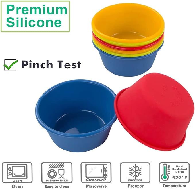 Webake Silicone Cupcake Baking Cups Set of 8, Air Fryer Muffin Pan Jumbo Muffin - Image 2