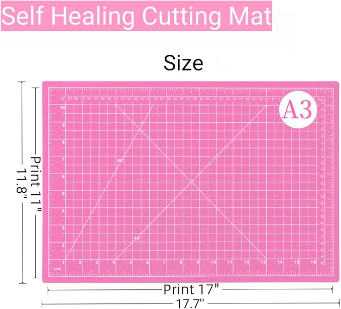 45mm Rotary Cutter and Mat Set, Fabric Cutter Wheel and 12x18 Inch Self Healing - Image 3