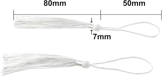 VAPKER 100 Pieces White Tassels 13cm/5-Inch Silky Handmade Soft Tassels Floss - Image 3