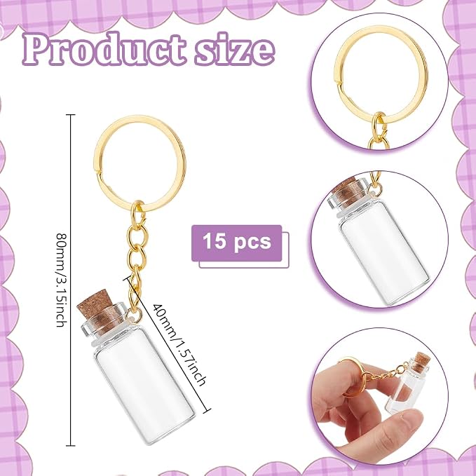 UNICRAFTALE 15Pcs Mini Glass Bottles 3ml Glass Vials - Image 4