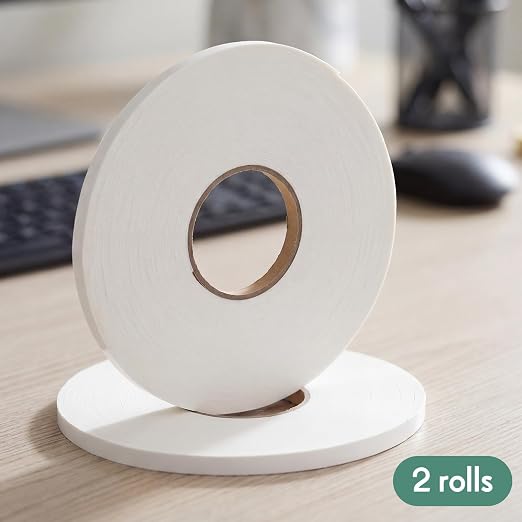 Tatuo 2 Rolls Double Sided Foam Tape PE Foam Tape Sponge Soft Mounting Adhesive - Image 4
