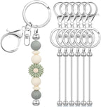 6 Pcs Beadable Keychain Bars Bulk by Sugiury