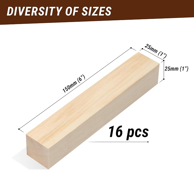 BeaverCraft Basswood Carving Blocks BW16 pcs - Image 3