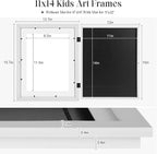 Kids Art Frames, 11x14 Front Opening Kids Artwork Frames Changeable, Holds 50 - Image 3