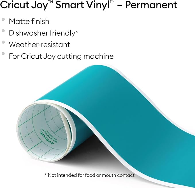 Cricut Joy Smart Permanent Vinyl, Aqua - 4ft Roll - Image 2