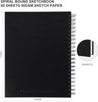 8.5x11inches Hardbound Sketch Book, Spiral Bound Sketch Pad, 80-Sheets 90gsm - Image 2
