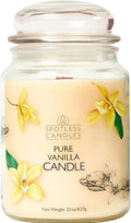 Vanilla Candle 22oz 16" x 9" Reusable Jar Candle 130 Hours Long Burn Time with Wooden Wick in Presentation Gift Box & Protective Shipper Spotless Leopard