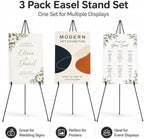 3 Pack Easel Stand for Sign, 63 Inch Portable Display Easel Stand, Poster Board - Image 2