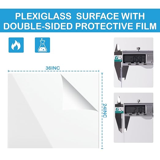 Deylixay-8x10 Clear Acrylic Sheets 0.04 Thick 1mm Plexiglass Sheets 5Pack | - Image 5