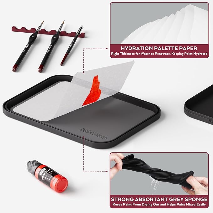 Nicpro All-In-One Miniature Painting Kit, Including 18 Colors Model Paint - Image 8
